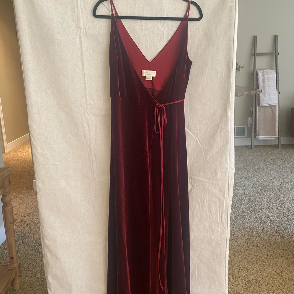 Jenny Yoo Andi Velvet Dress in Dark Berry - NWT